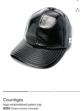 Courrèges Logo Embroidered Patent Hat